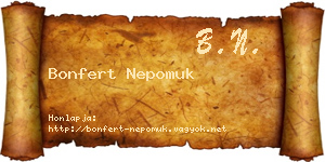 Bonfert Nepomuk névjegykártya